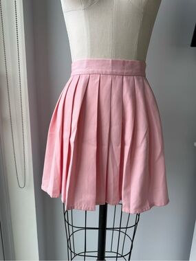 Pleated Pink Skater Skirt